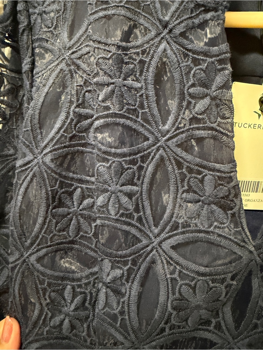 Tuckernuck Navy Lace Ruffle-Trim Midi Dress - Picture 2 of 7